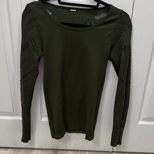Fabletics Forest Green Long Sleeve Top